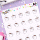 Cat Face Mug Planner Stickers - Cat Shaped Icons - [914]