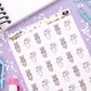 Looking Cute Planner Stickers - Stormy & Cloudy Bunnies  - [919]