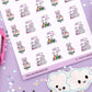 Board Games Planner Stickers - Stormy & Cloudy Bunnies  - [918]