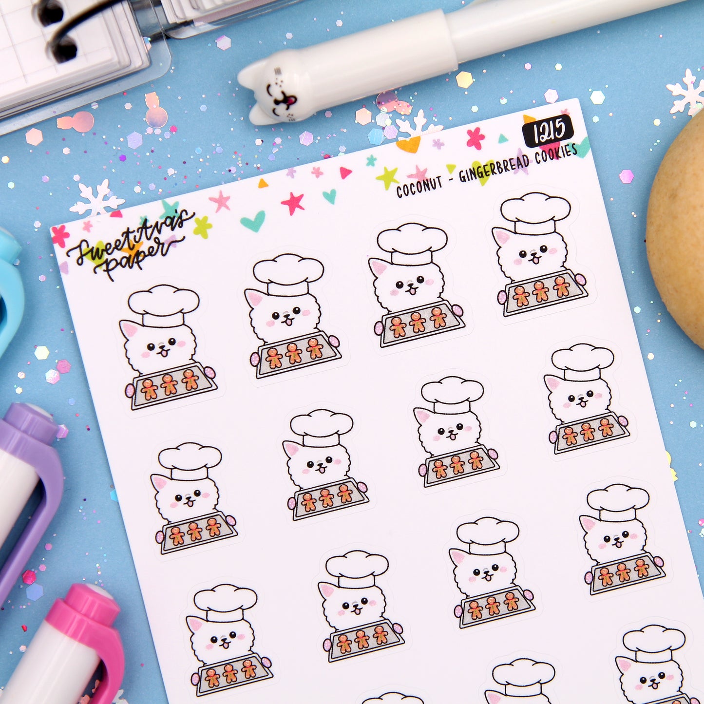 Baking Cookies Planner Stickers - Coconut the Puppy [1215]