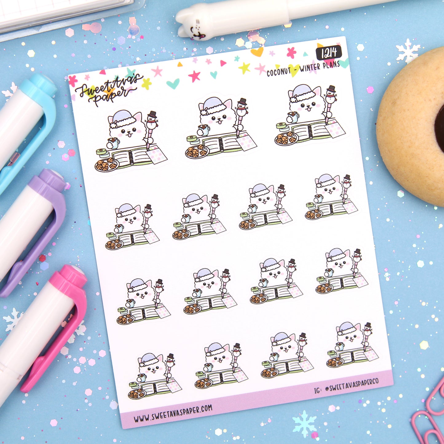 Winter Planning Planner Stickers - Coconut the Puppy [1214]
