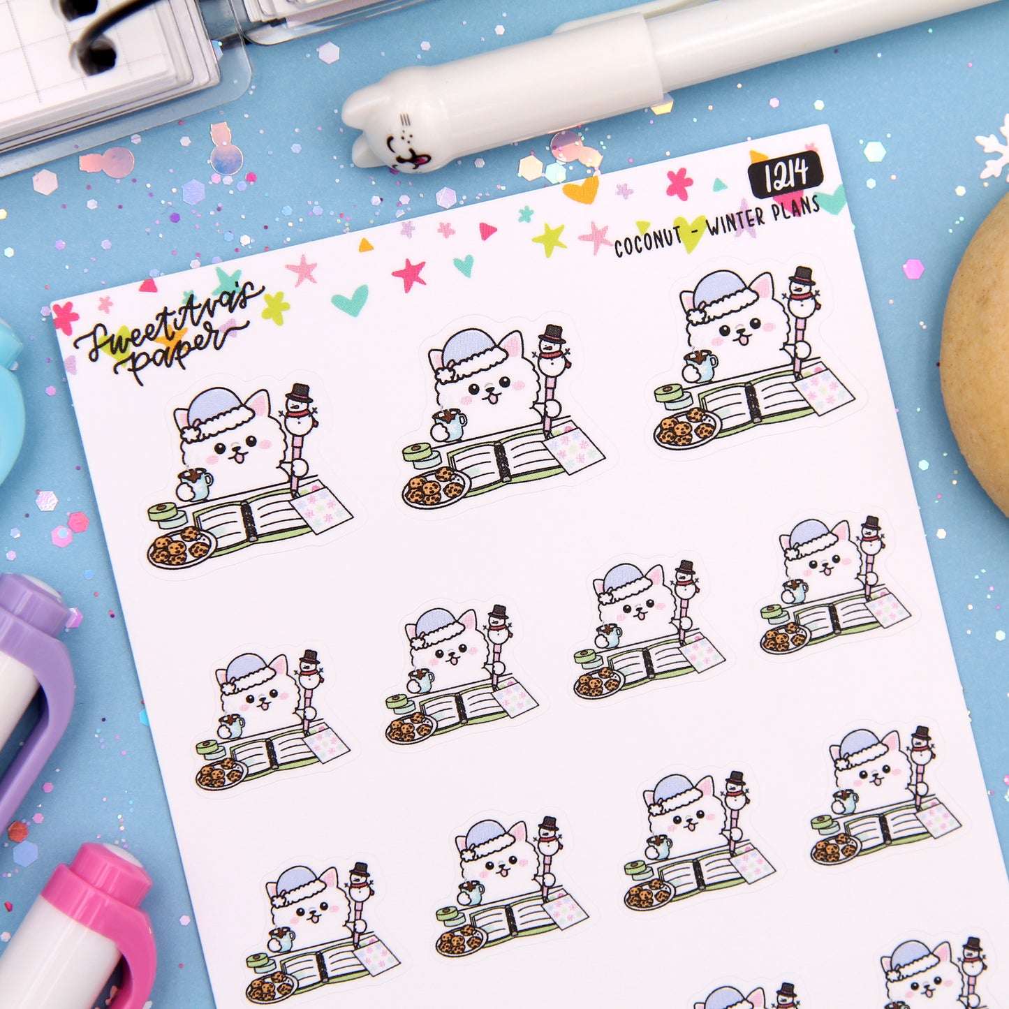 Winter Planning Planner Stickers - Coconut the Puppy [1214]