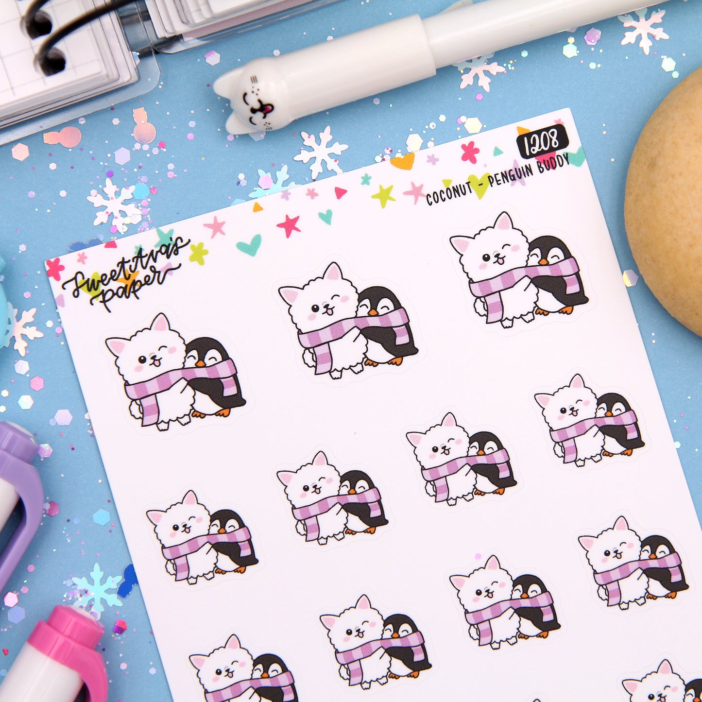 Snuggle a Penguin Planner Stickers - Coconut the Puppy [1208]