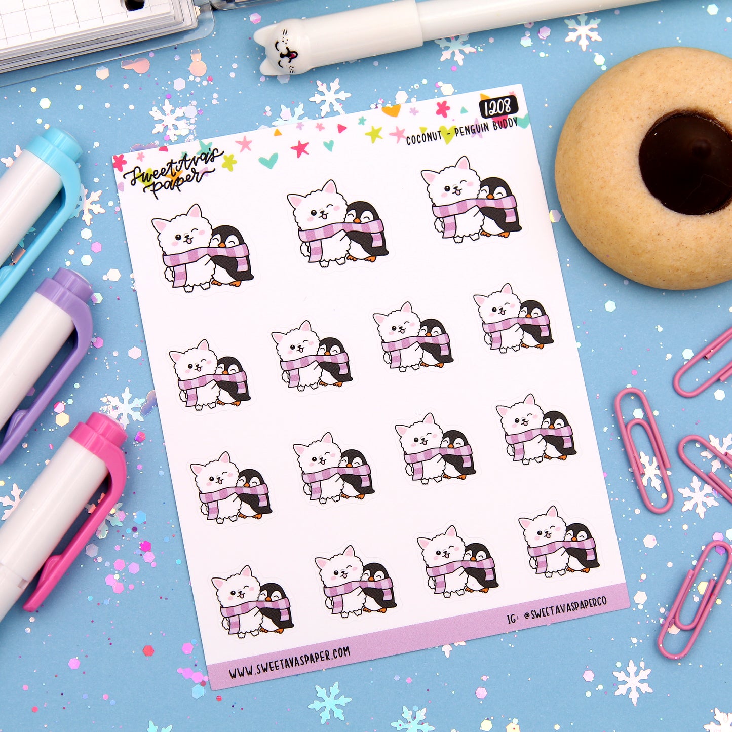 Snuggle a Penguin Planner Stickers - Coconut the Puppy [1208]