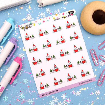 Elf Snowball on a Wall Planner Stickers - Snowball The Cat - [1144]