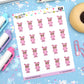 Pink Bunny Suit Planner Stickers - Mocha The Sloth [1155]