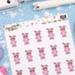Pink Bunny Suit Planner Stickers - Mocha The Sloth [1155]