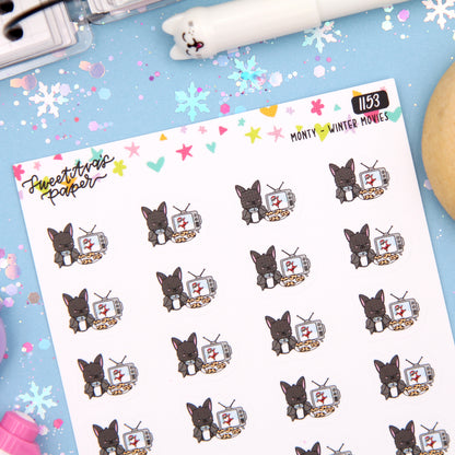 Watching Holiday Movies Planner Stickers - Monty The Bat - [1153]