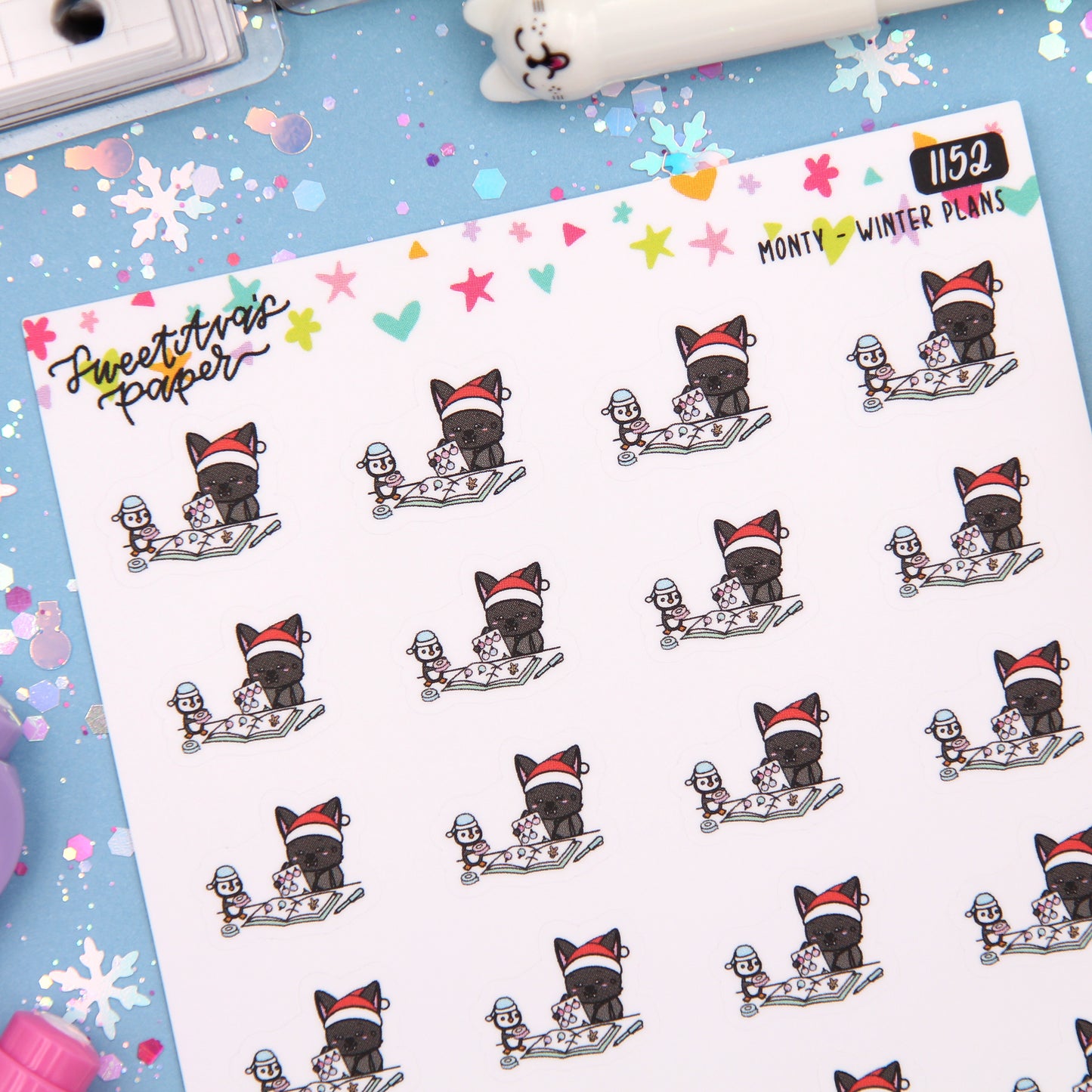 Winter Planning Planner Stickers - Monty The Bat - [1152]