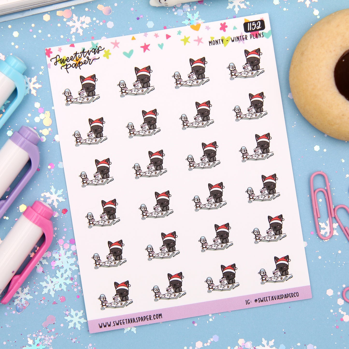 Winter Planning Planner Stickers - Monty The Bat - [1152]