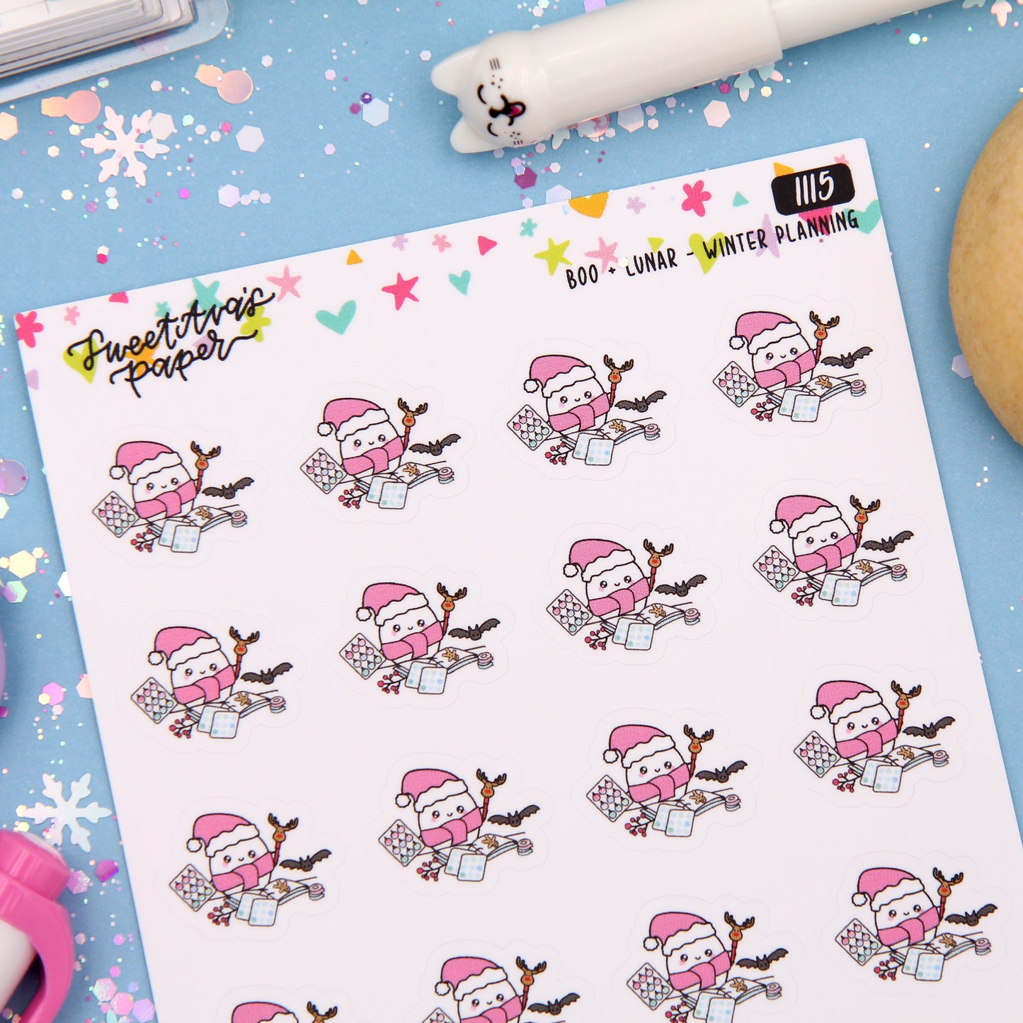 Winter Planning Planner Stickers - Boo and Lunar - [1115]
