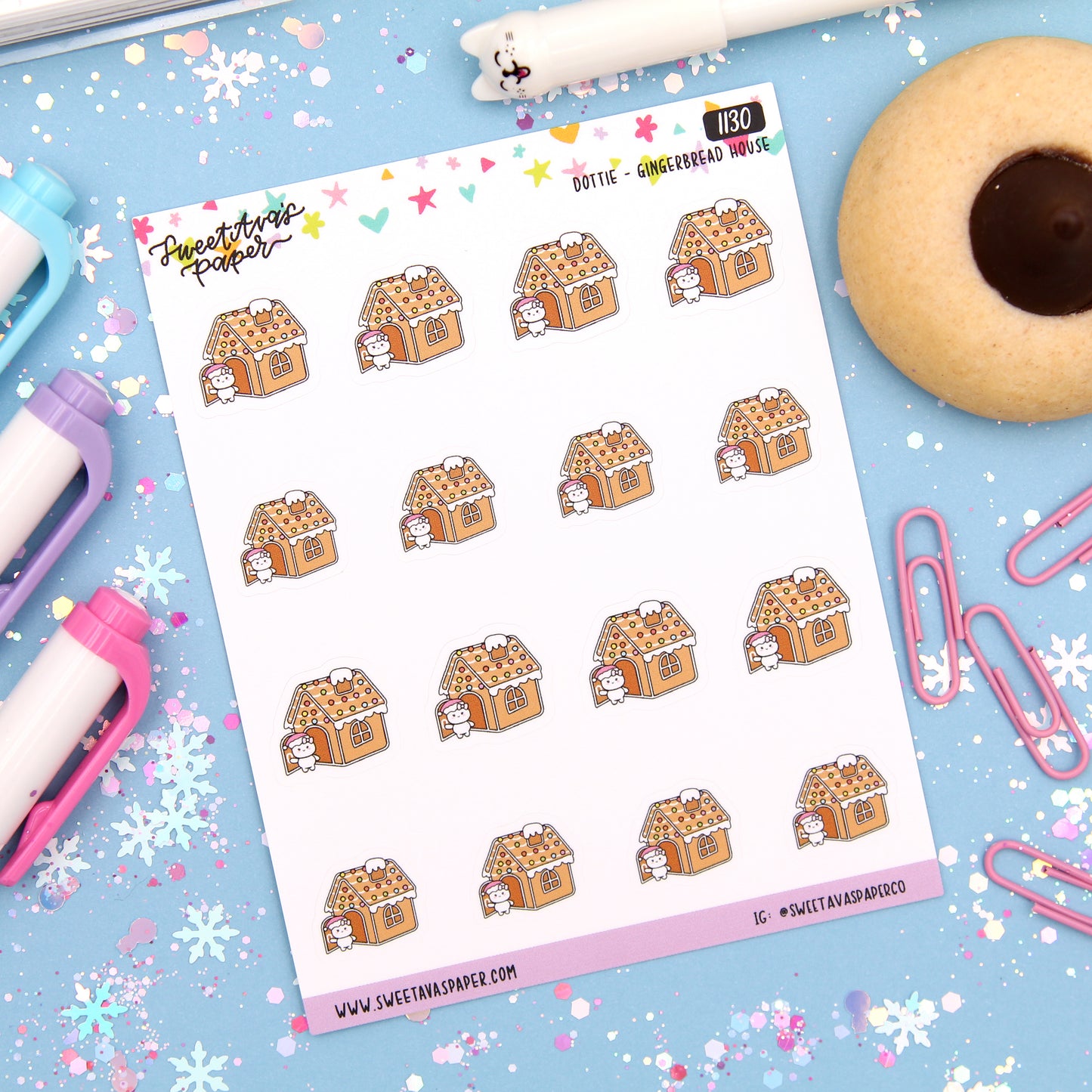 Gingerbread House Planner Stickers - Dottie The Sugar Bug - [1130]