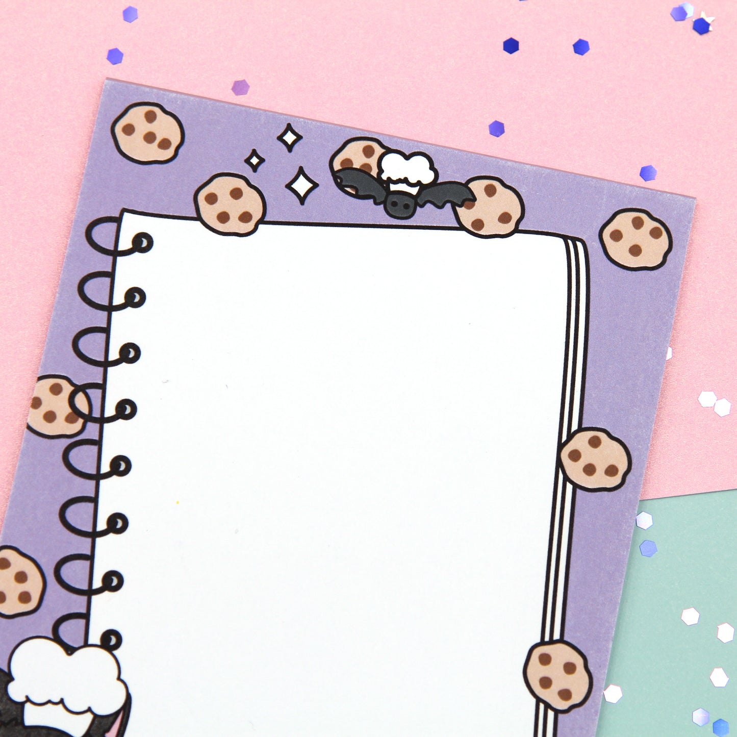 Baking Cookies 4" x 6" Memo Notepad - 25 Sheets - Boo and Lunar - Monty The Bat