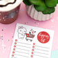 Red Cart Shopping List -  4" x 6" Memo Notepad - 25 Sheets - Dottie