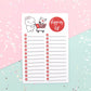 Red Cart Shopping List -  4" x 6" Memo Notepad - 25 Sheets - Dottie