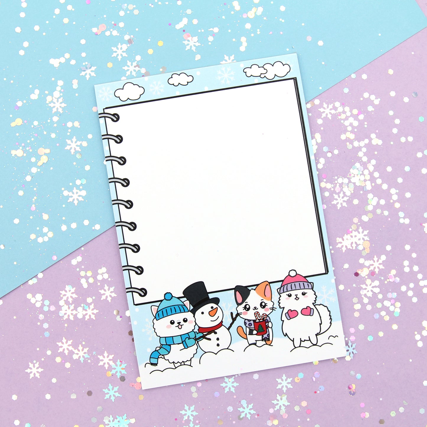 Winter Snowman 4" x 6" Memo Notepad - 25 Sheets - Coconut, Pumpkin and Snowball