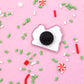 Sharing Hot Cocoa Acrylic Pin - Snowball The Cat & Dottie