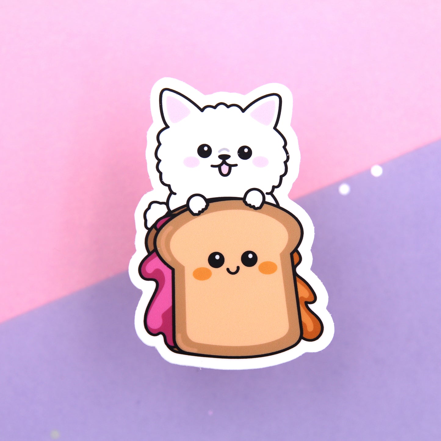 Peanut Butter and Jelly Sandwich Vinyl Die Cut Sticker - Coconut The Dog - Planning Vinyl Die Cut Sticker
