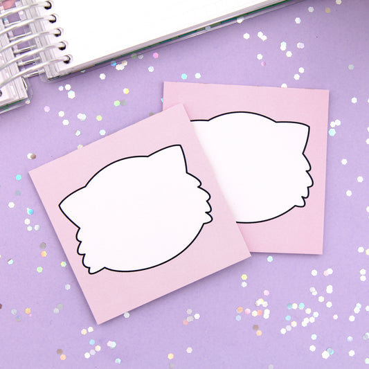 Blank Snowball Face - Snowball The Cat - 25 Sheets - 3" x 3" Sticky Notepad