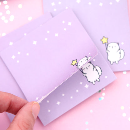 Star Fairy - Snowball The Cat - 25 Sheets - 3" x 3" Sticky Notepad