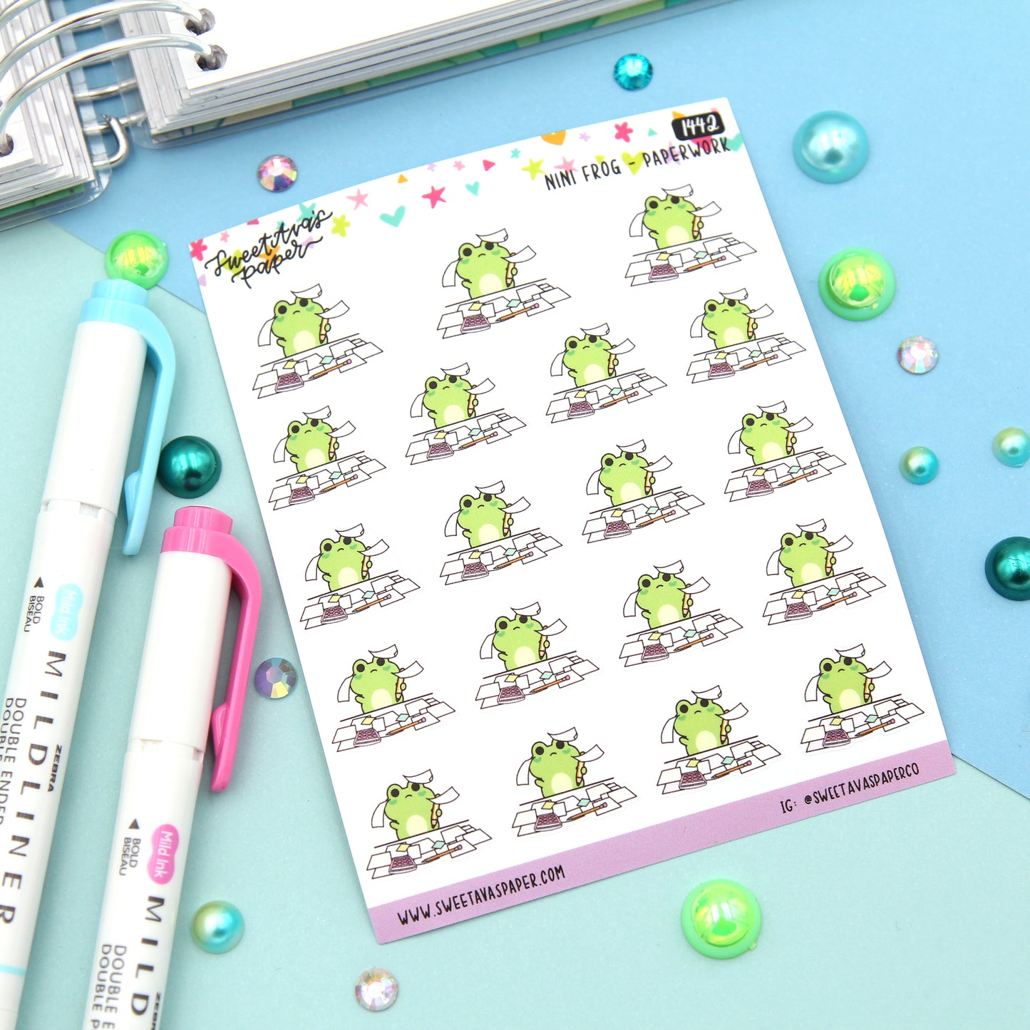 Paperwork Planner Stickers - Work Planner Stickers - Character Planner Stickers - Nini Frog - [1442]