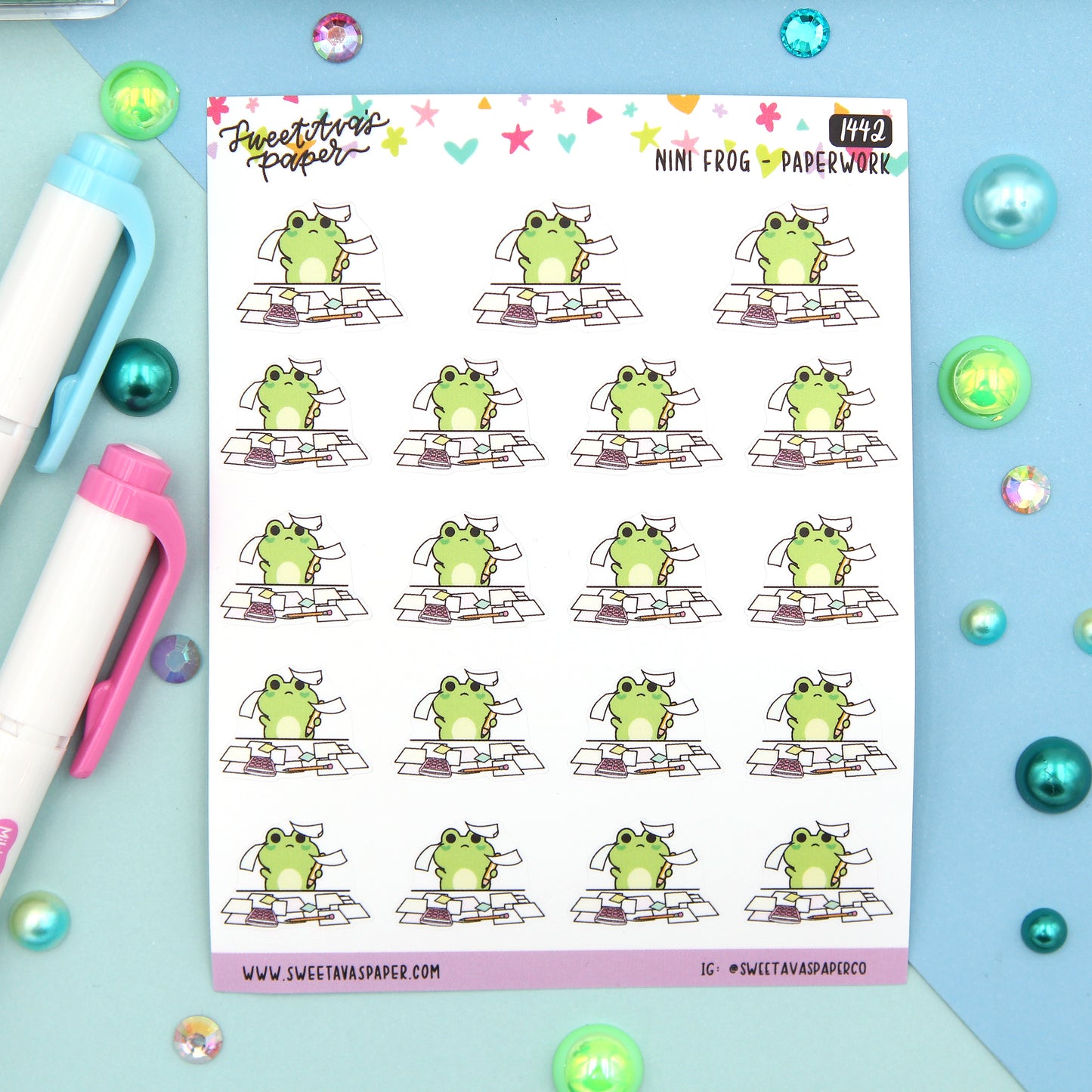 Paperwork Planner Stickers - Work Planner Stickers - Character Planner Stickers - Nini Frog - [1442]