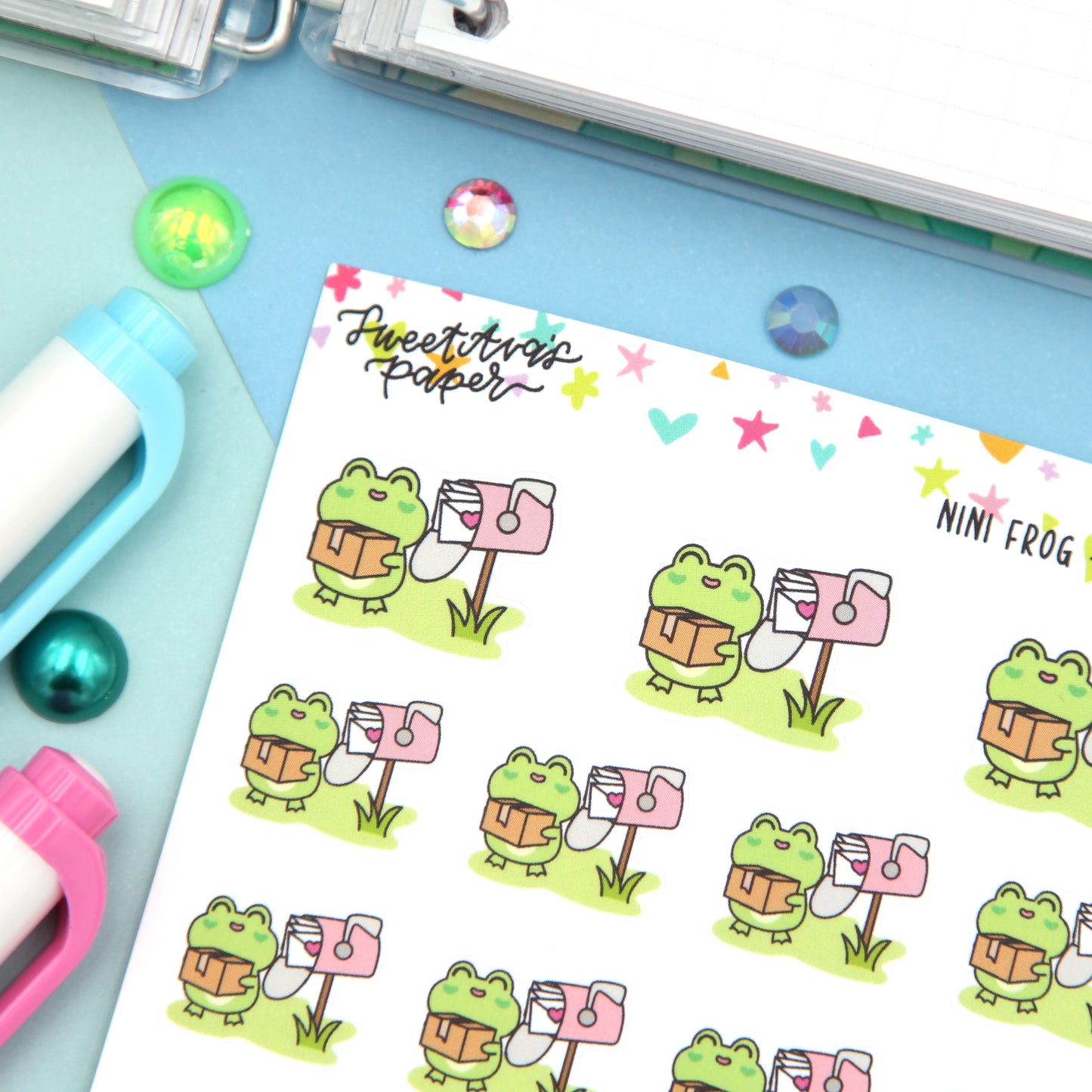 Happy Mail Planner Stickers - Mailbox Planner Stickers - Character Planner Stickers - Nini Frog - [1428]