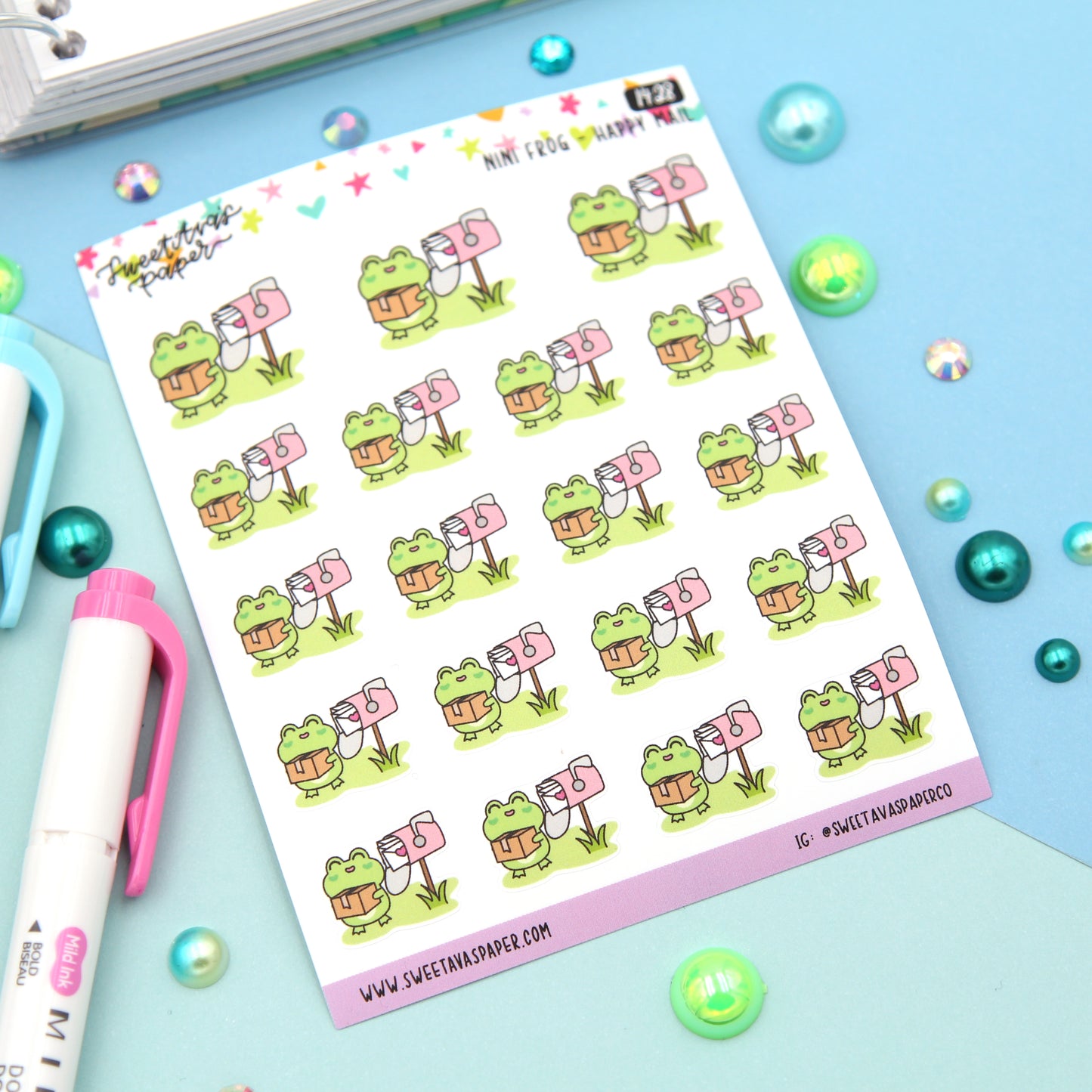 Happy Mail Planner Stickers - Mailbox Planner Stickers - Character Planner Stickers - Nini Frog - [1428]