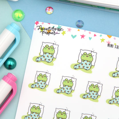 Nap Time Planner Stickers - Sleep Planner Stickers - Character Planner Stickers - Nini Frog - [1427]