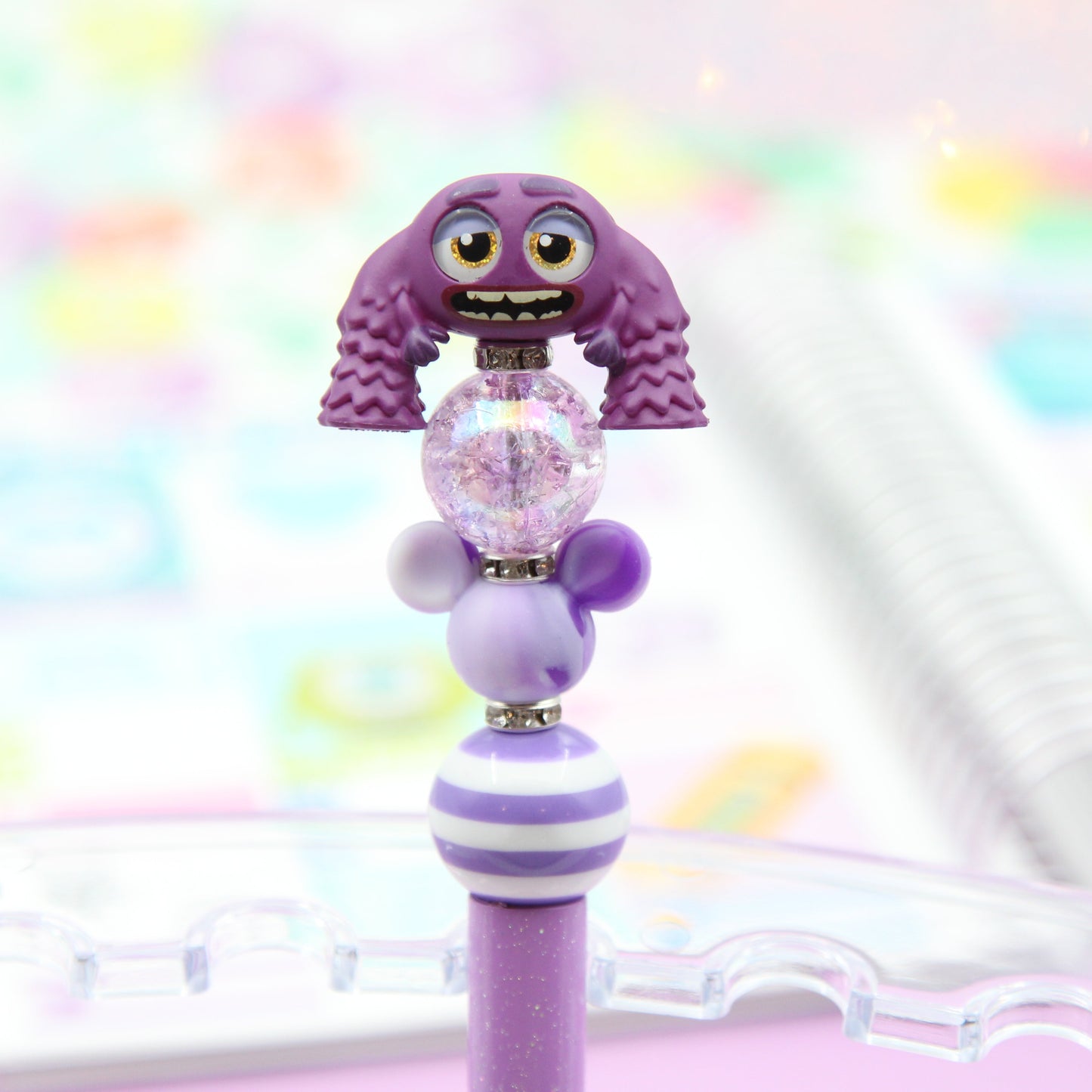 Purple Monster Beaded Pen