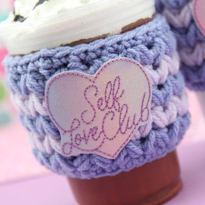 Self Love Club Purple Crochet Cup Cozie Sleeve