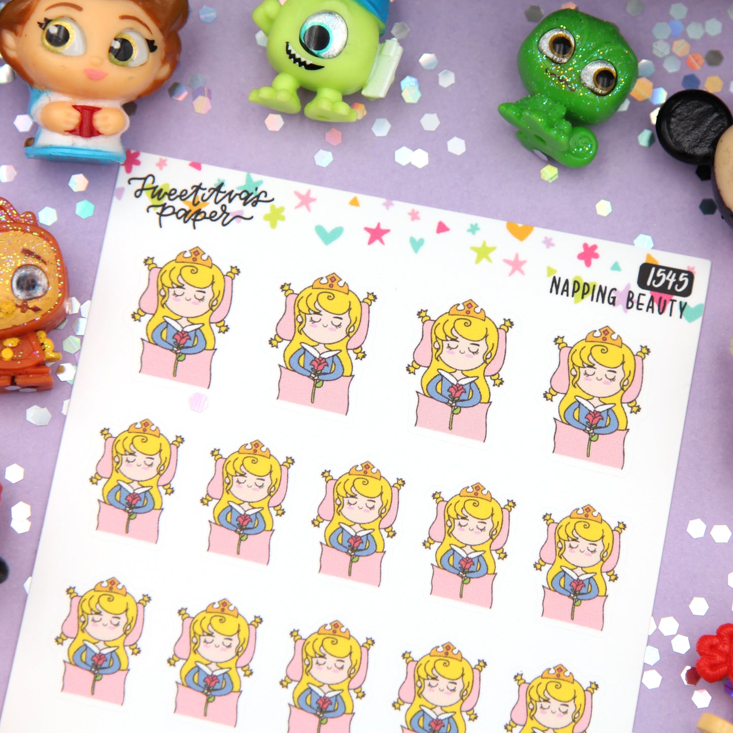 Napping Beauty Planner Stickers - Magical Planner Stickers - Magical May - [1545]
