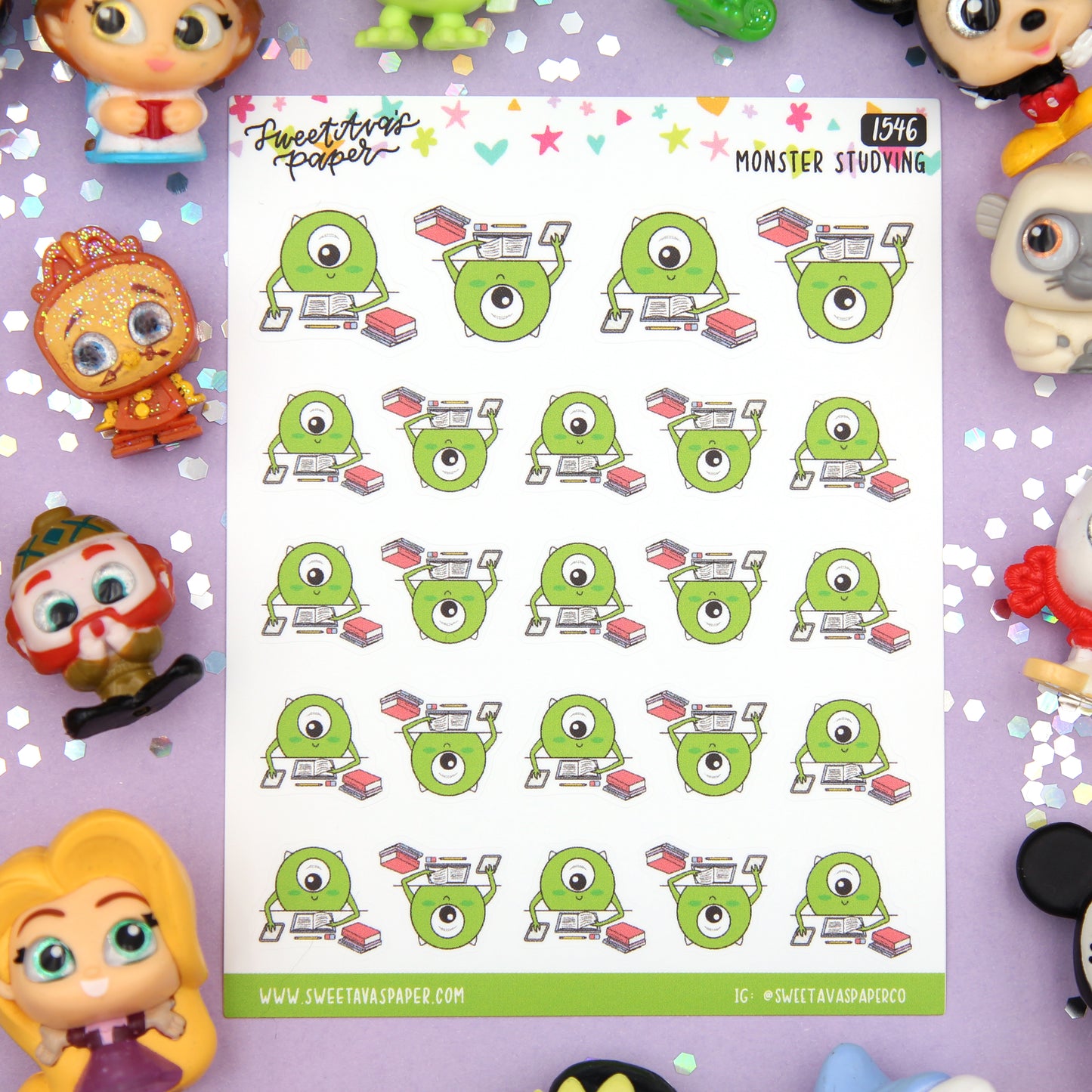 Green Monster Studdy or Reading Planner Stickers - Magical Planner Stickers - Magical May - [1546]
