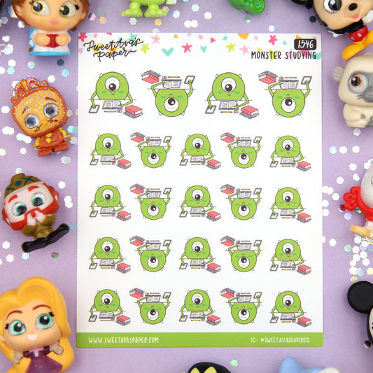 Green Monster Studdy or Reading Planner Stickers - Magical Planner Stickers - Magical May - [1546]