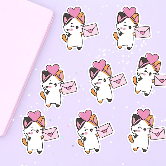 Pumpkin Valentine Vinyl Die Cut Sticker - Vinyl Sticker