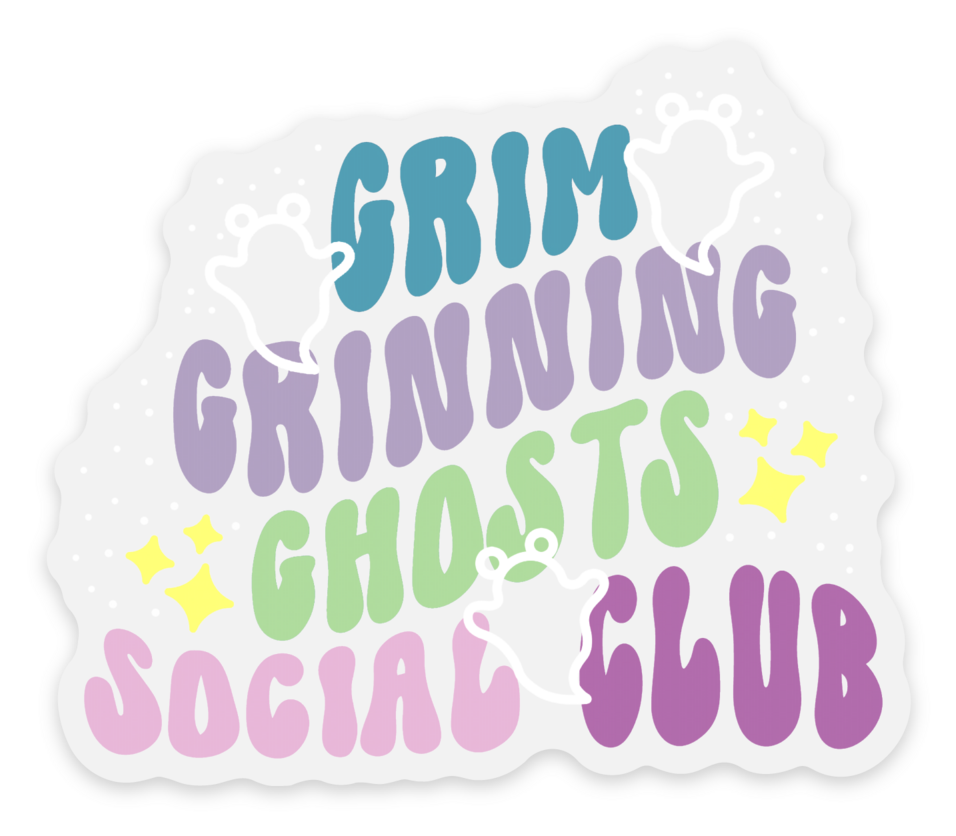 CLEAR Grim Grinning Ghosts Social Club Vinyl Sticker