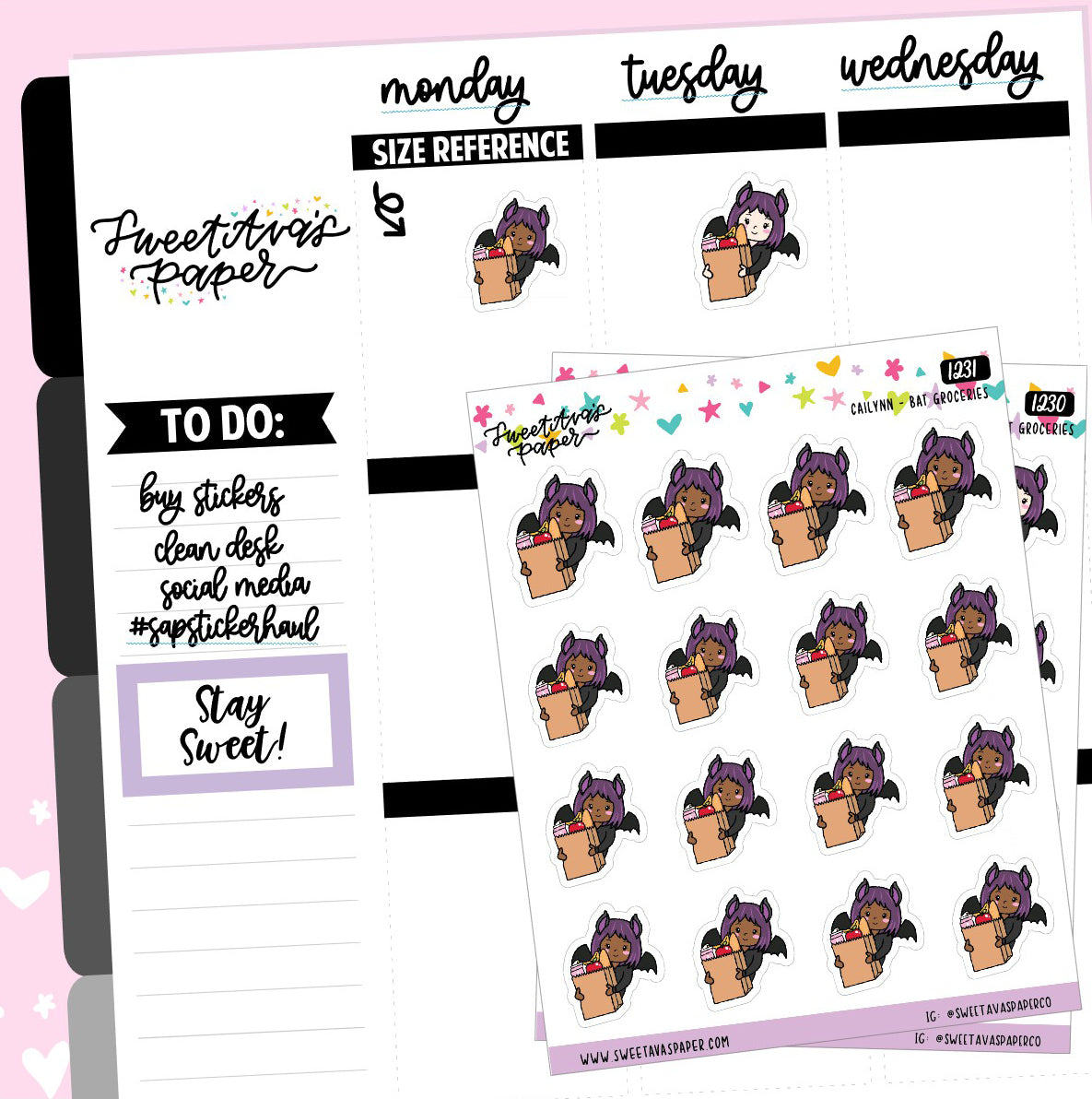 Groceries Planner Stickers - The Bat Girl Club
