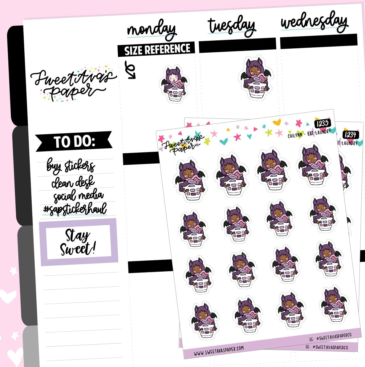 Laundry Day Planner Stickers - The Bat Girl Club