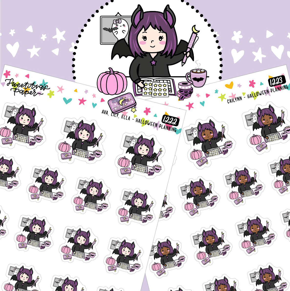 Planning At Desk Planner Stickers - The Bat Girl Club
