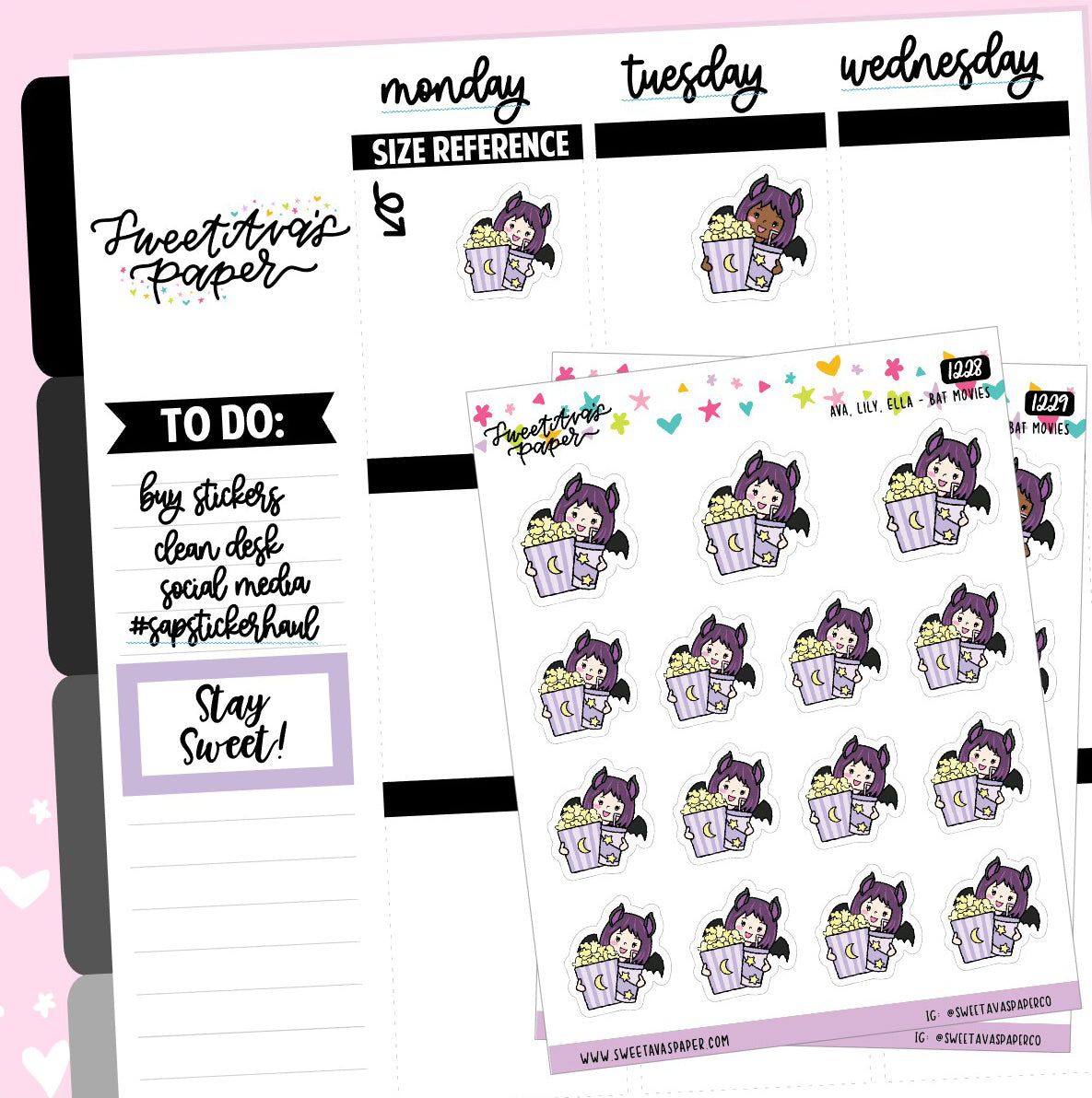 Popcorn & Soda Planner Stickers - The Bat Girl Club