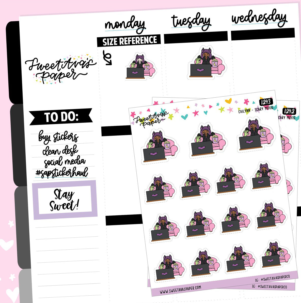 Scary Movie Planner Stickers - The Bat Girl Club