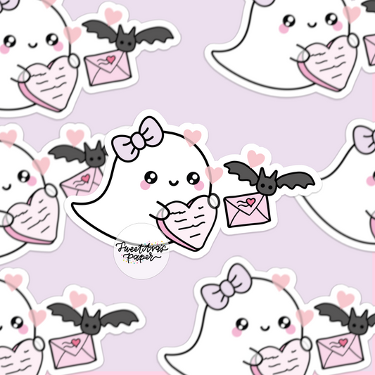 Boo & Lunar Valentine's Card - Valentine's Day - Vinyl Die Cut Sticker