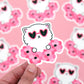 Peeking Cat Vinyl Sticker - Vinyl Die Cut Sticker - Cat Stickers - Vinyl Sticker - Vinyl Decal - Cat Decal - Valentine's Day - Floral Cat