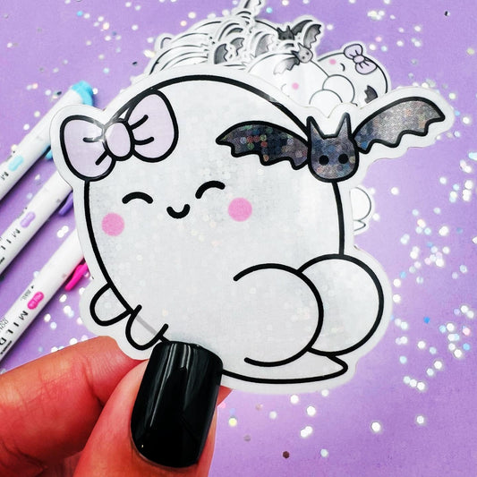 Boo and Lunar - sASSy BoOty Glitter Die Cut Sticker