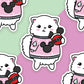 Mouse Shaped Winter Treats Vinyl Die Cut Sticker - Snowball The Cat - Planning Vinyl Die Cut Sticker