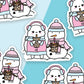 Iced Coffee With A Snowman Vinyl Die Cut Sticker - Snowball The Cat - Planning Vinyl Die Cut Sticker